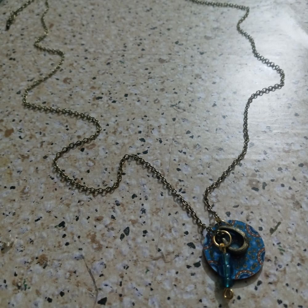 Long Rustic blue charm add on necklace - Picture 4 of 8